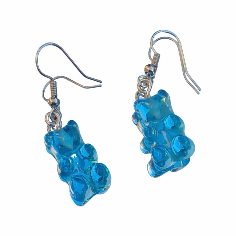 Blue Gummy Bear Drop Earrings - Women Jewelry